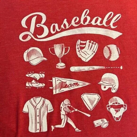 Cat & Jack Red Baseball T-Shirt-Size M(8/10) NWT - Picture 2 of 5